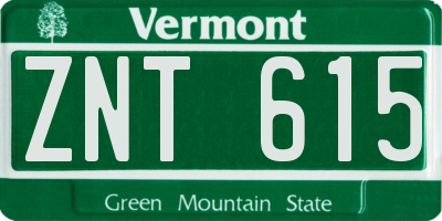 VT license plate ZNT615