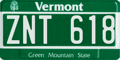 VT license plate ZNT618