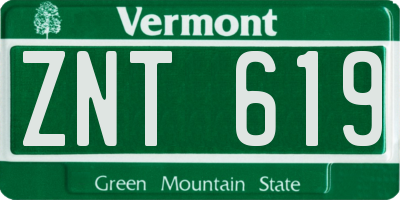 VT license plate ZNT619