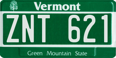 VT license plate ZNT621