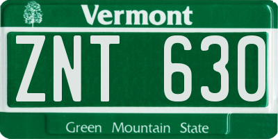 VT license plate ZNT630
