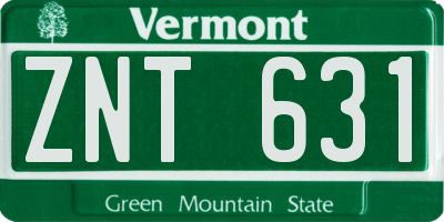 VT license plate ZNT631