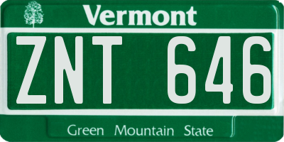VT license plate ZNT646