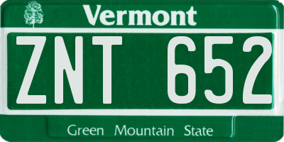 VT license plate ZNT652