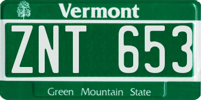 VT license plate ZNT653