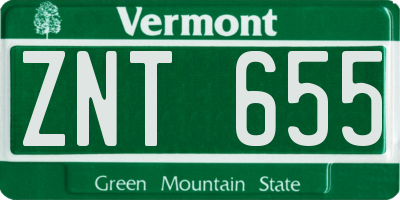 VT license plate ZNT655