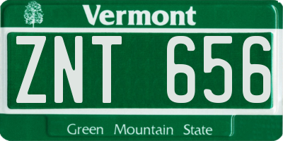 VT license plate ZNT656