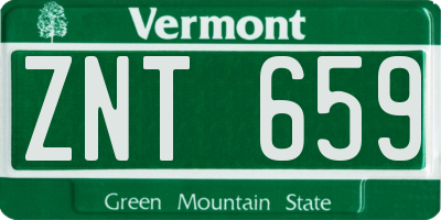 VT license plate ZNT659