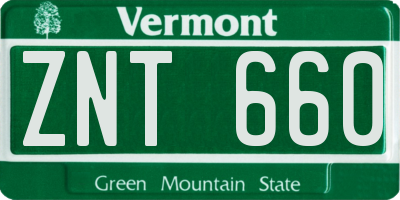 VT license plate ZNT660