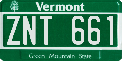 VT license plate ZNT661