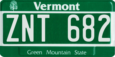 VT license plate ZNT682