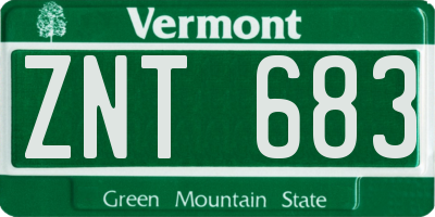 VT license plate ZNT683