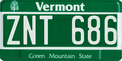 VT license plate ZNT686