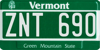 VT license plate ZNT690