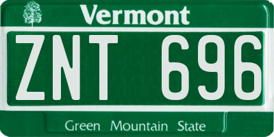 VT license plate ZNT696