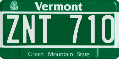 VT license plate ZNT710