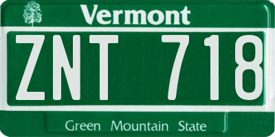 VT license plate ZNT718