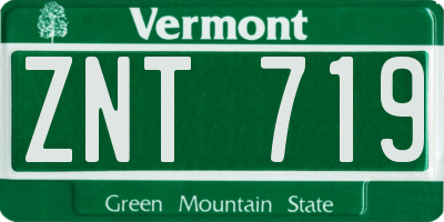 VT license plate ZNT719