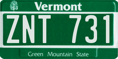 VT license plate ZNT731