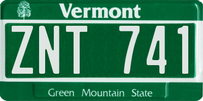 VT license plate ZNT741