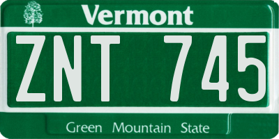 VT license plate ZNT745