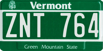 VT license plate ZNT764