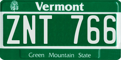 VT license plate ZNT766