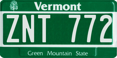 VT license plate ZNT772