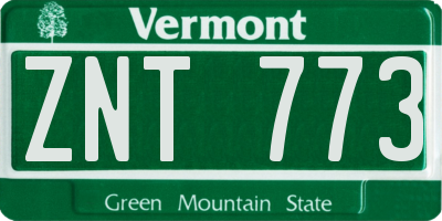 VT license plate ZNT773