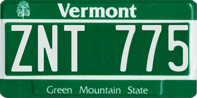VT license plate ZNT775