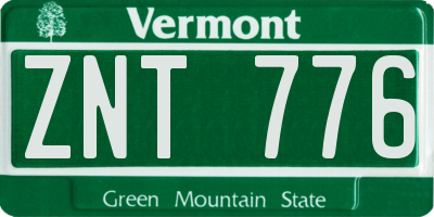 VT license plate ZNT776