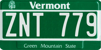 VT license plate ZNT779