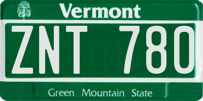 VT license plate ZNT780