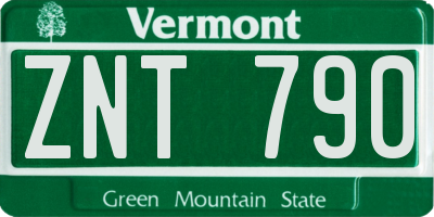 VT license plate ZNT790