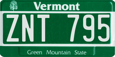 VT license plate ZNT795