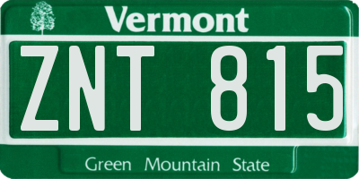 VT license plate ZNT815