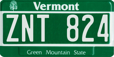 VT license plate ZNT824