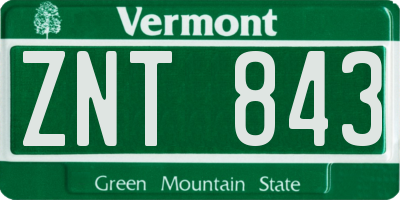 VT license plate ZNT843