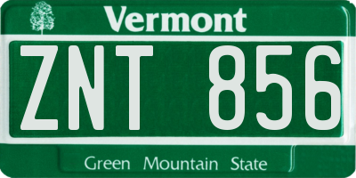 VT license plate ZNT856