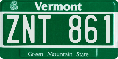 VT license plate ZNT861