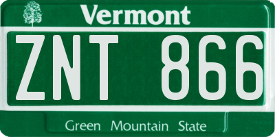 VT license plate ZNT866