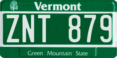 VT license plate ZNT879