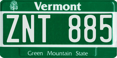 VT license plate ZNT885