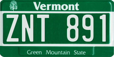 VT license plate ZNT891