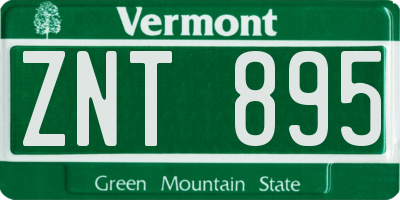 VT license plate ZNT895
