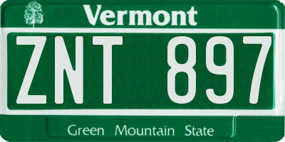 VT license plate ZNT897