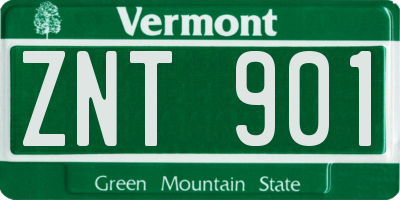 VT license plate ZNT901