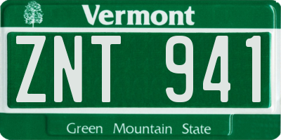 VT license plate ZNT941
