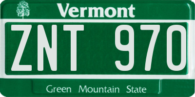 VT license plate ZNT970