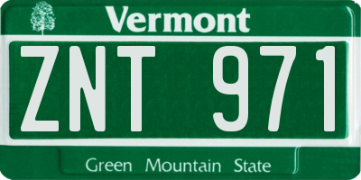 VT license plate ZNT971